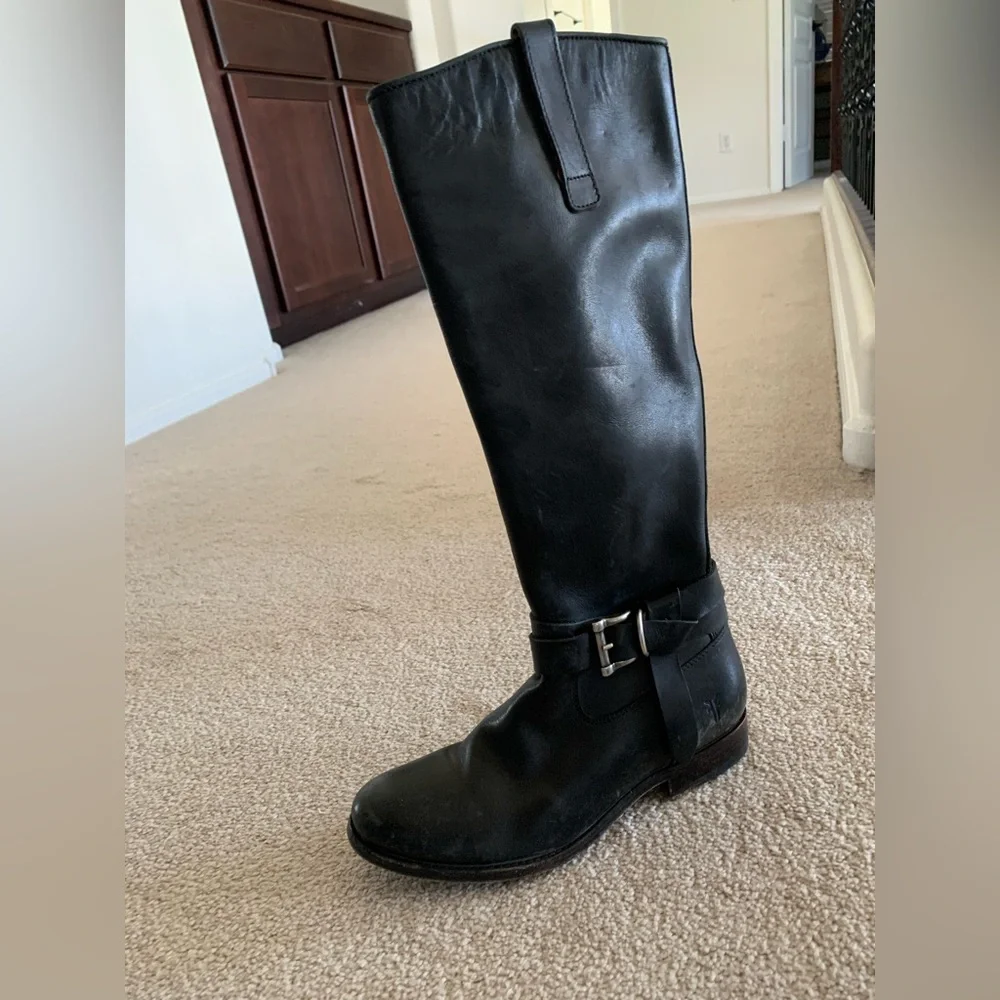 Classic Frye Melissa Strap Belt tall r Knee-High Riding boots Size 6 B